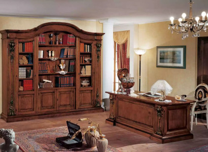 Braune klassische Büromöbel Massivholz Schreibtisch Bücherregal Schränke